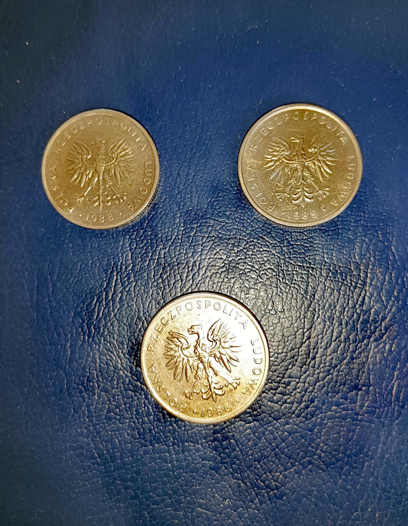 波兰1985、88、86年10、10、20兹罗提美品硬币3枚一组