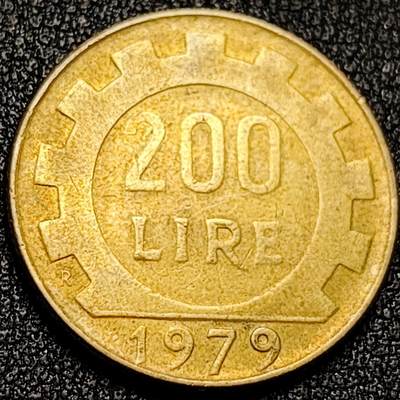 泉币菌-第197场- 新年快乐 新年第5场 本场拍品多 请提前出价 - 意大利1979年200里拉 丰收女神 齿轮 铝青铜币 外国硬币 24mm 