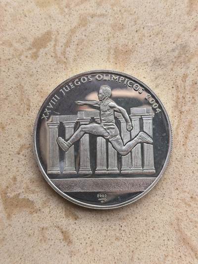 道一币馆币章第一百六十七场 - 古巴2002年雅典奥运会10比索精制银币  20g 999s