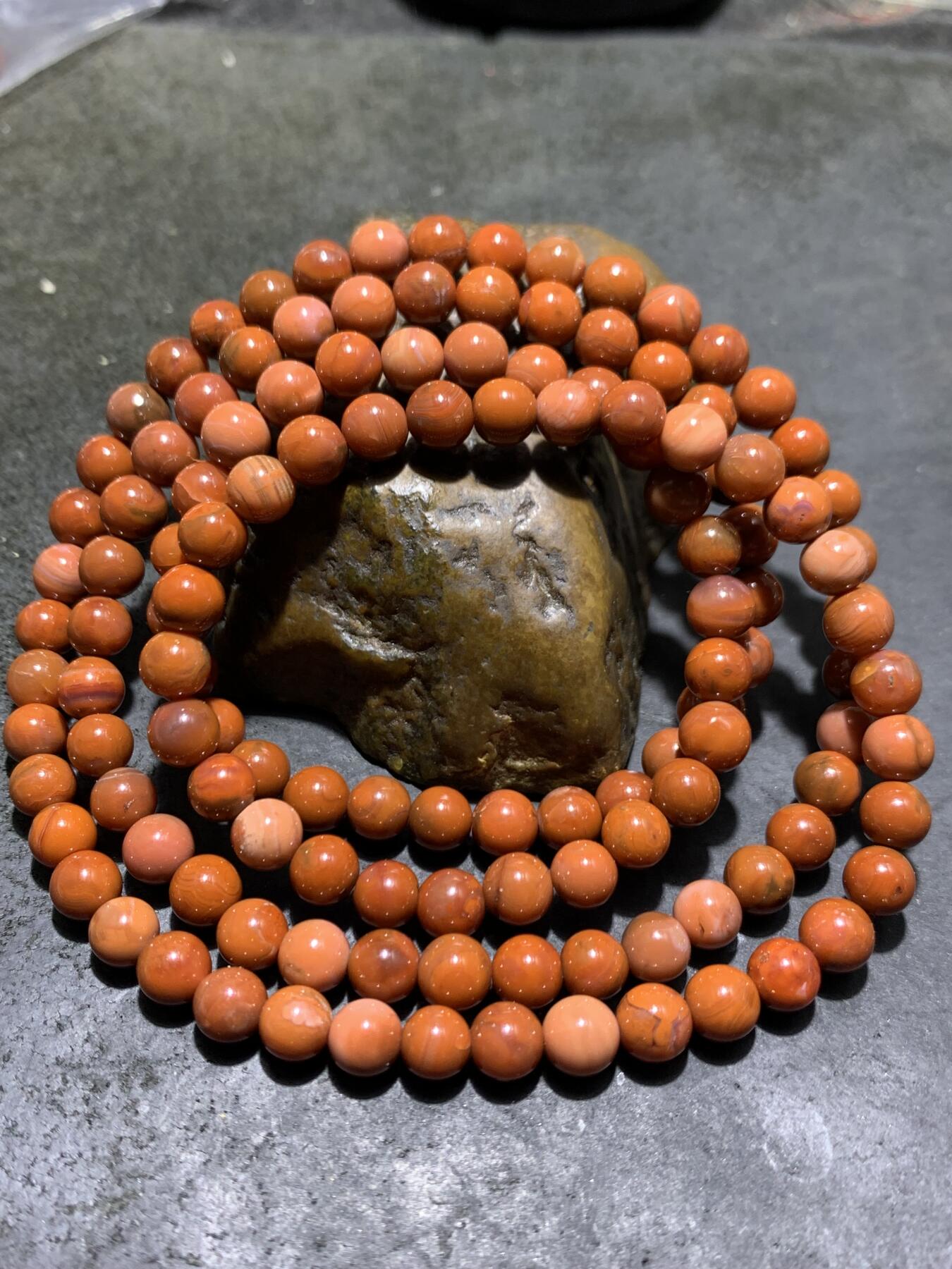 柿子红南红玛瑙多圈手串一条