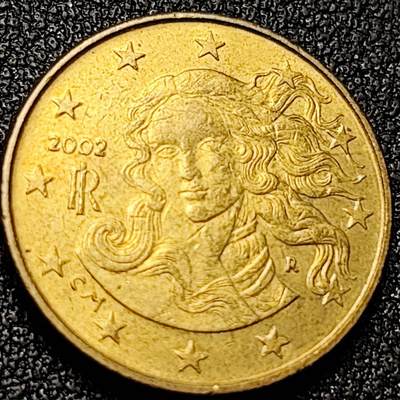泉币菌-第197场- 新年快乐 新年第5场 本场拍品多 请提前出价 - 欧元 意大利2002年10欧分铜币 女神维纳斯 19.75MM