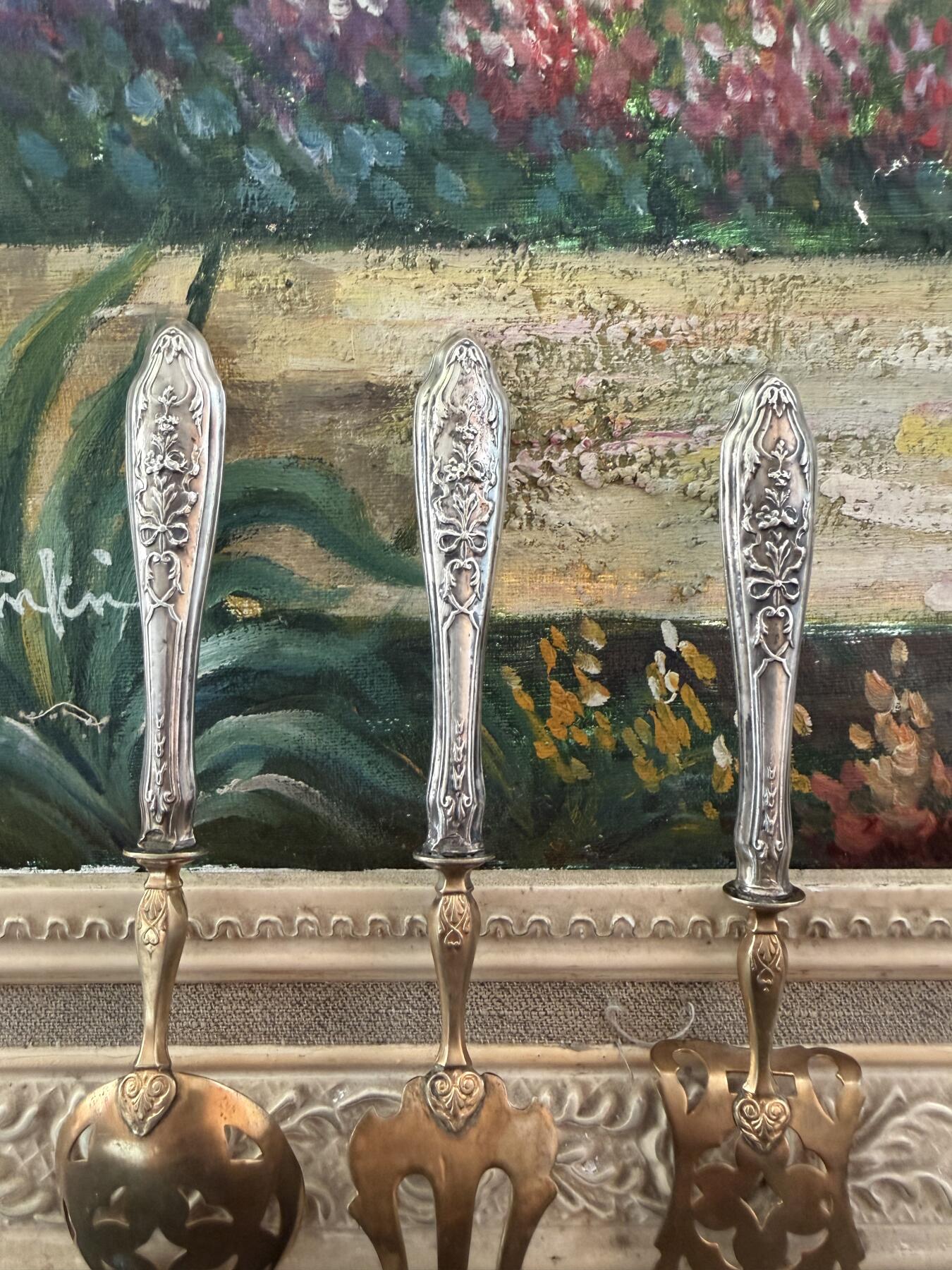 海外回流春节专场（三） 法国回流19世纪银餐具（左起：16.2cm，17.2cm，16cm，共计89.4g，无银标）