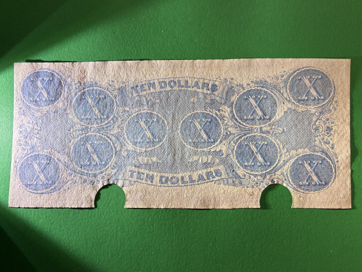 咖啡豆•收藏 2026年Mar_13th世界各国纸币拍卖 美国 1863年 同盟政府 10美元 品相如图 外国纸币