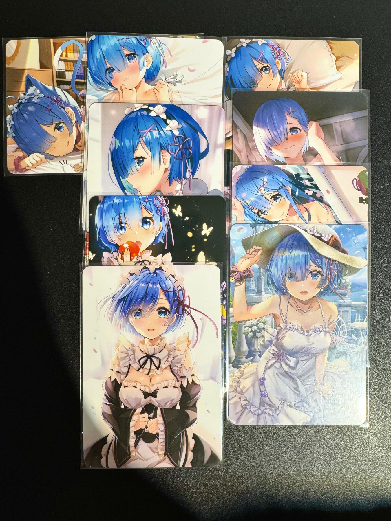 NO.25.5 好又多妹卡大赏，新店点关注不迷路！每周一站式配齐，方便凑单！（周6晚9点截拍，卖家送拍0抽成！） 殿兔卡牌 艺术卡 从零蕾姆 背面9拼，1套9张 普卡工艺