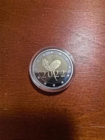 长老汇马年精选第三场拍卖 - 2022芬兰芭蕾舞团2欧元精制双金属币，盒证全