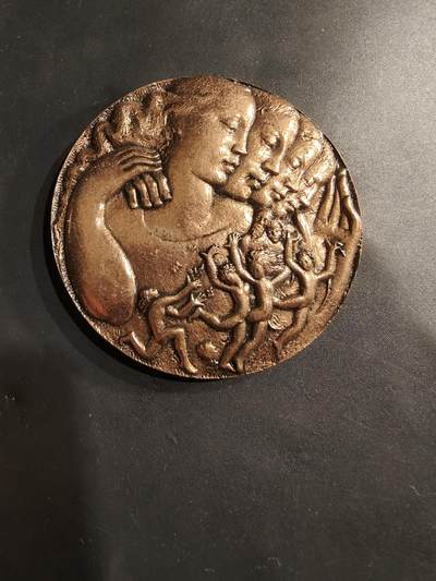 老王徽章第184期 - 法国勃艮第-弗朗什-孔泰地区社会保障制度成立50周年大铜章    直径64mm    重量173.8g 直径