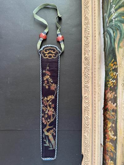 海外回流春节专场（三） - 重器-法国回流清代扇套（长：32.2cm，工艺精美，仅底部有少许磨损）