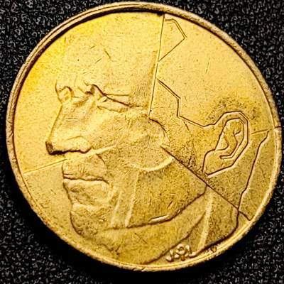 泉币菌-第197场- 新年快乐 新年第5场 本场拍品多 请提前出价 - 1986年 比利时早期5法郎铜币 分裂的人格