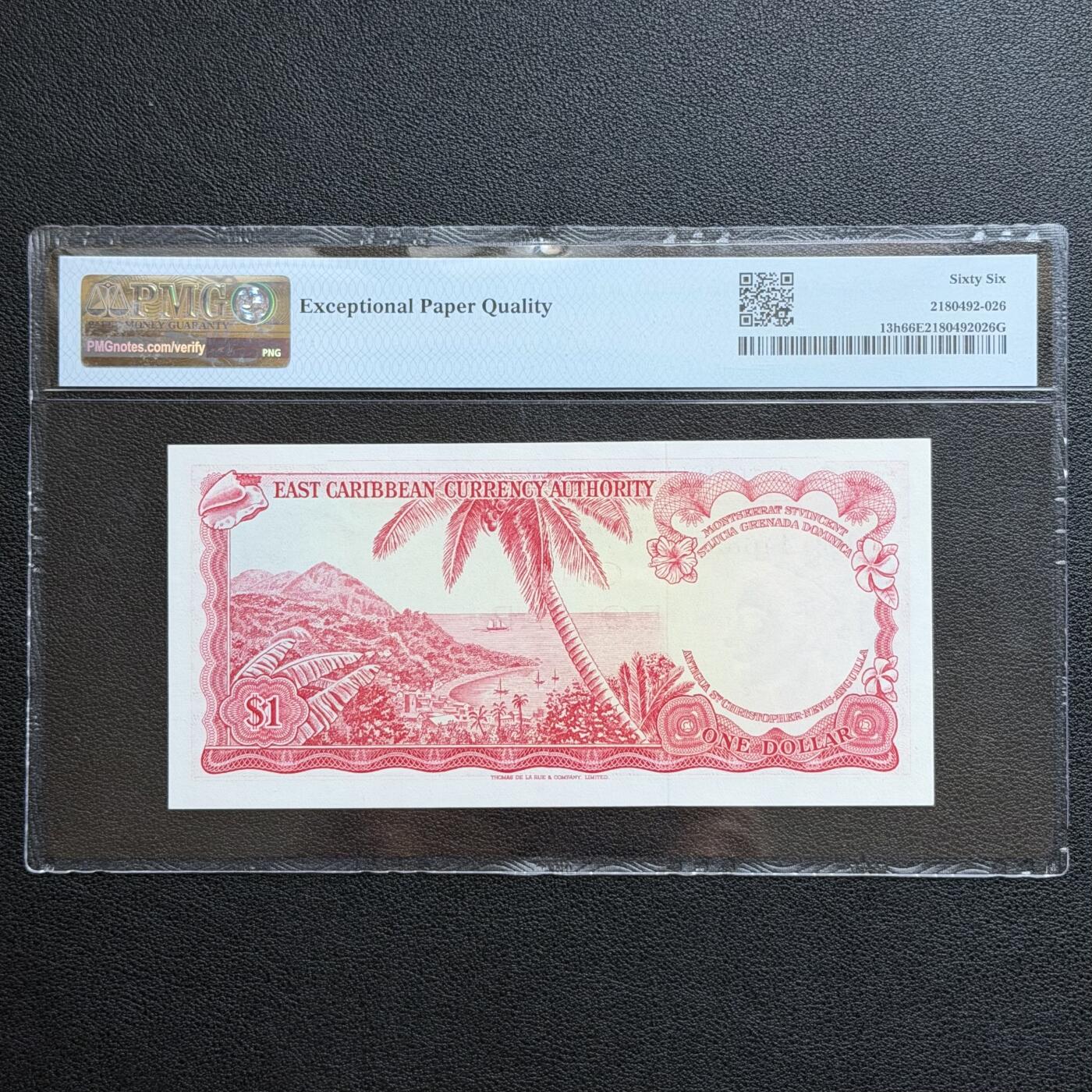 ＜星葵🌻钱币社＞非全新纸币场第70期·3月1日发货  PMG66 东加勒比1965年戎装女王1元纸币〈A安提瓜〉