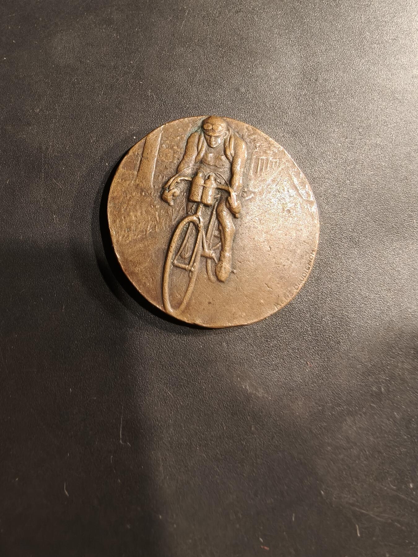 老王徽章第184期 法国自行车竞赛铜章    直径32mm    重量15.1g