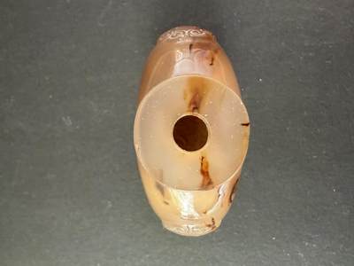 海外回流精品拍卖（五一专场） 精品-法国回流清代玛瑙铺首鼻烟壶（温润，器型大，高6.2cn，品相好）