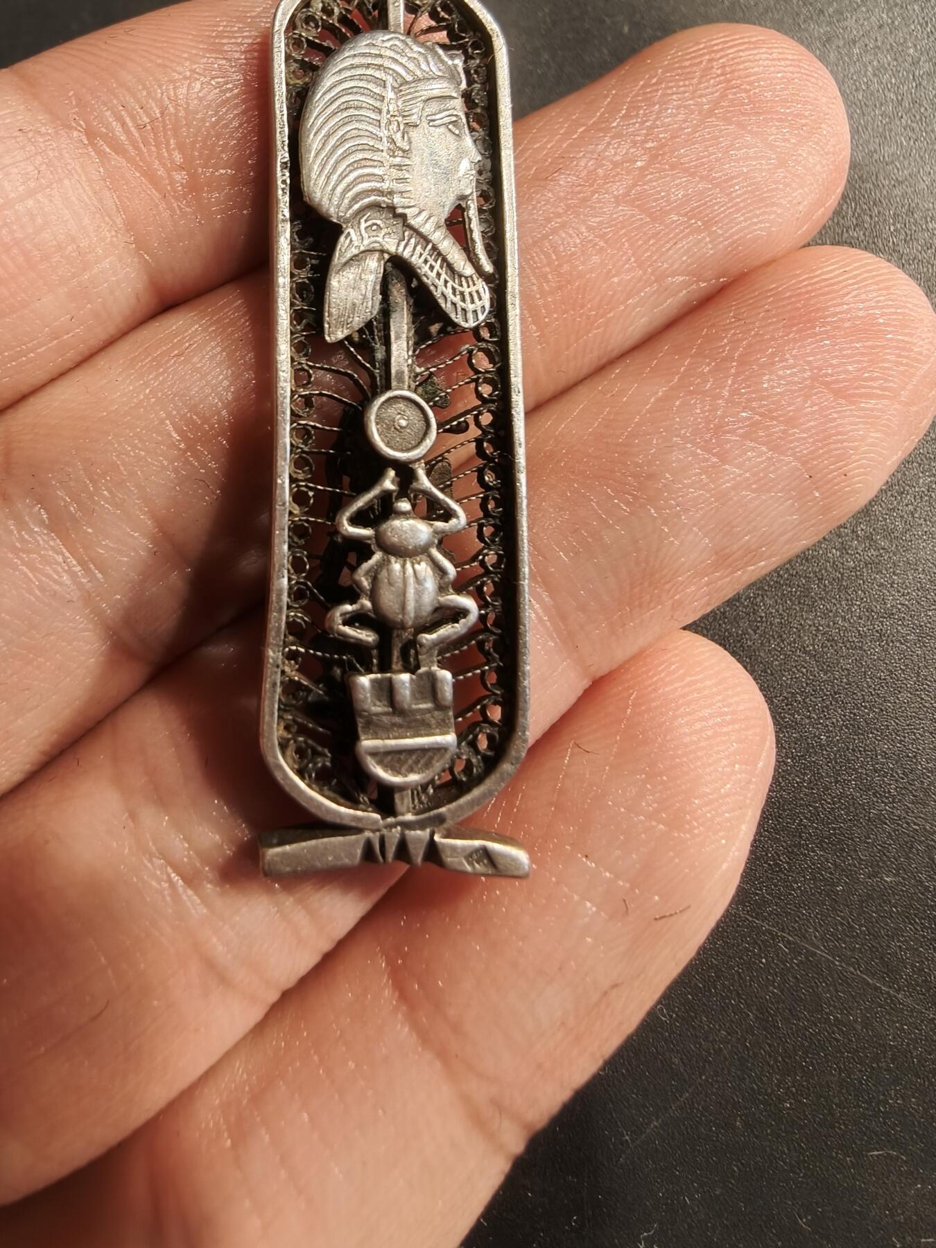 老王徽章第184期 埃及风格925银项链挂坠    8.2g