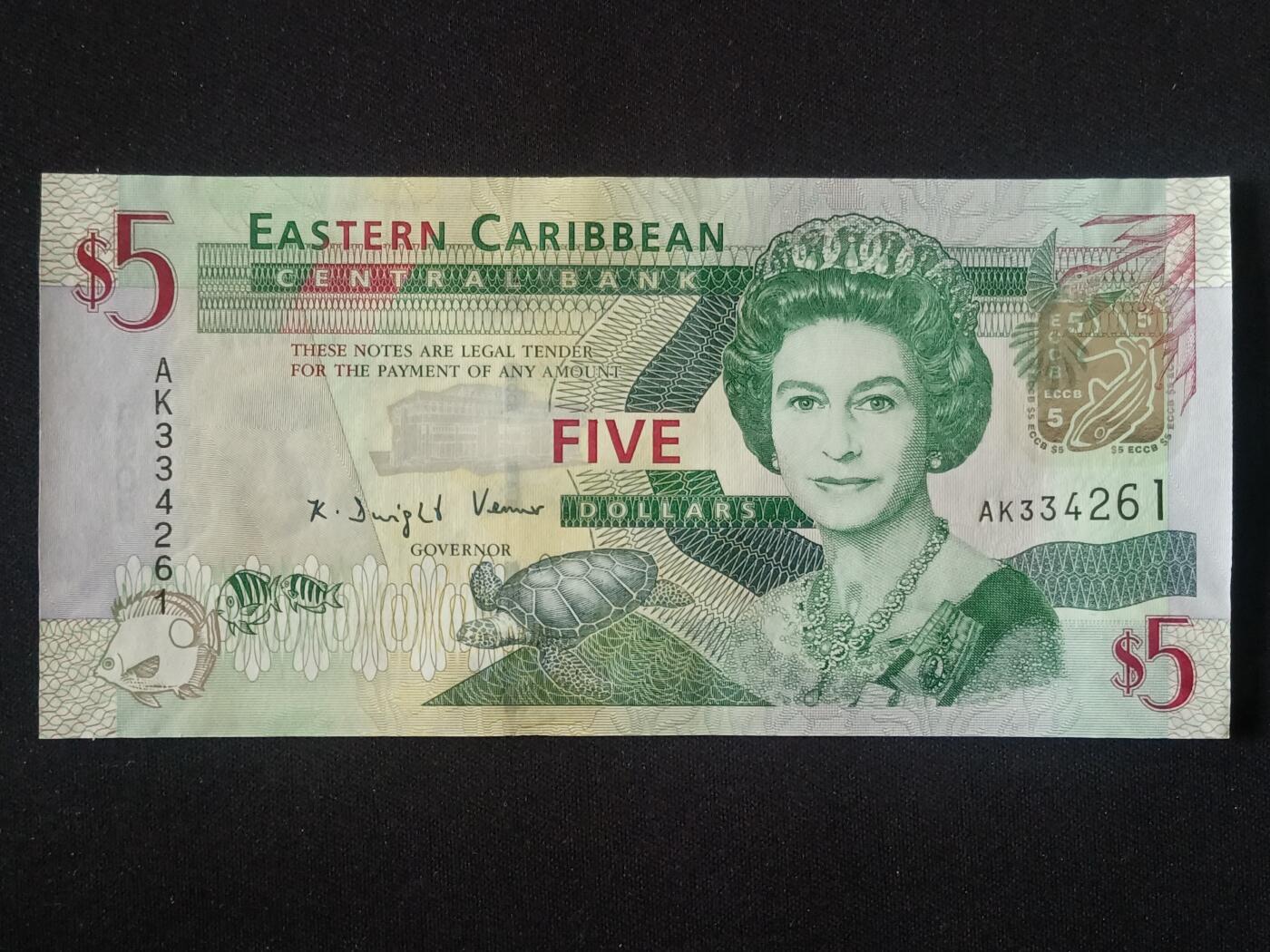 【游宝拍卖】丙午马年第5期 东加勒比-5元【2008年 全新UNC】