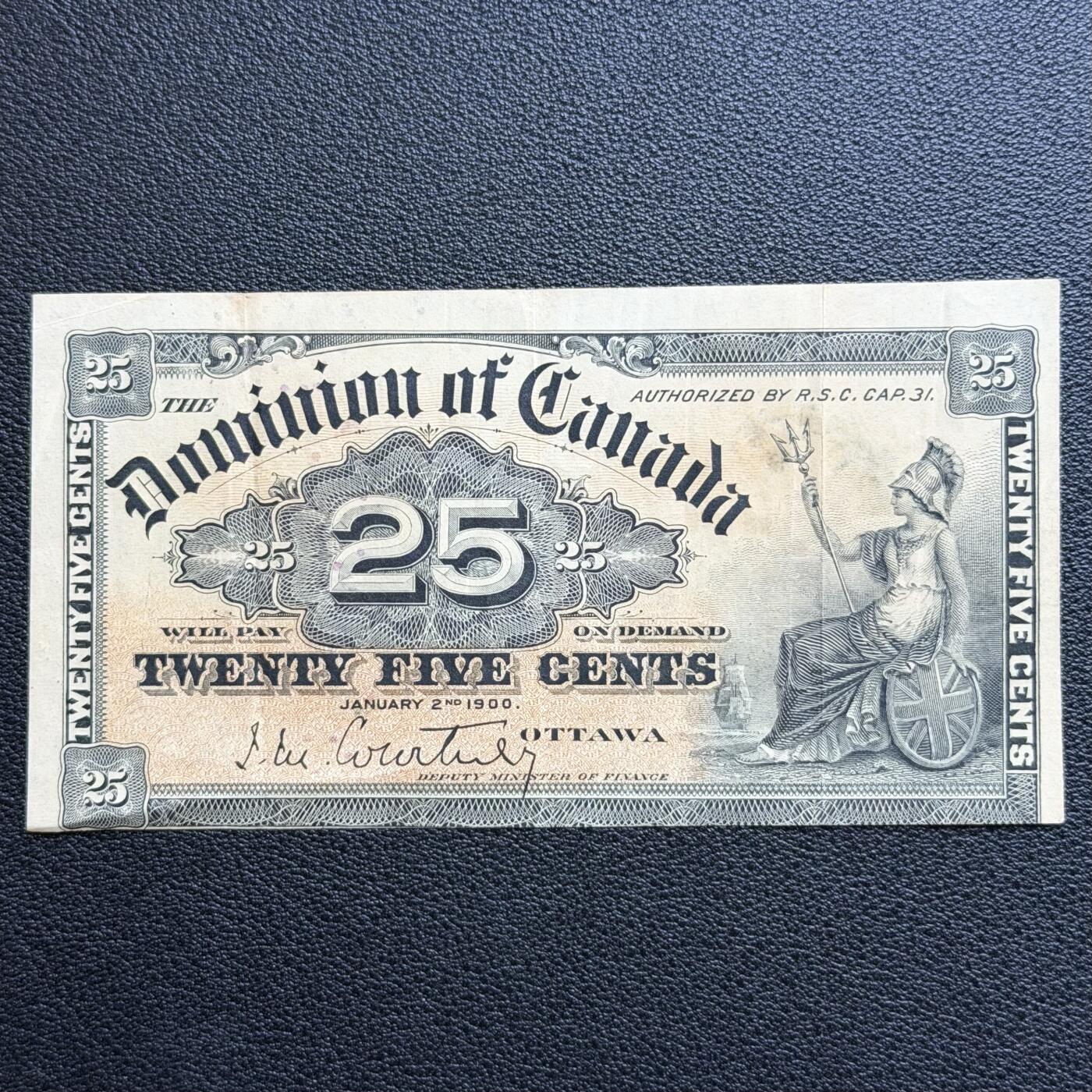＜星葵🌻钱币社＞非全新纸币场第70期·3月1日发货 加拿大1900年25分纸币