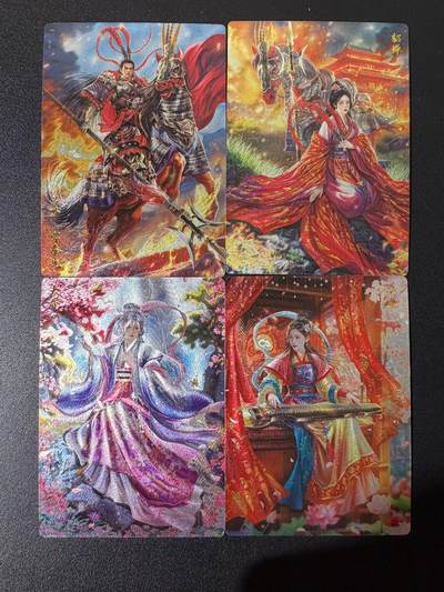 NO.25 好又多金牌大场，新年专场（下）马到成功，万事亨通！每周一站式配齐，方便凑单！（周6晚9点截拍，卖家送拍0抽成！） - 玄卡阁 三国英雄传 白羽绘 吕布貂蝉大乔小乔 全粗 4张