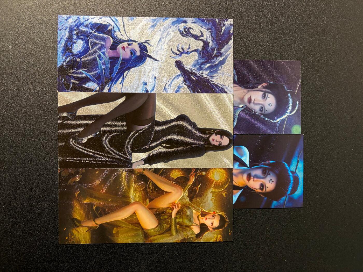 NO.25.5 好又多妹卡大赏，新店点关注不迷路！每周一站式配齐，方便凑单！（周6晚9点截拍，卖家送拍0抽成！） 鼎好卡牌 大雷四妹等异形长条粗闪卡4张+赠送1张瑕疵卡