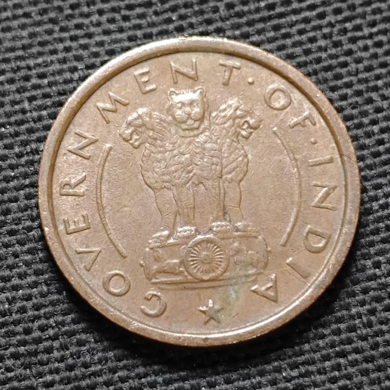 KK钱币收藏小铺  第397期 百期特怕（四拍之一） 2月预留时间 周末发货  1950印度小马铜币 首年 厚版