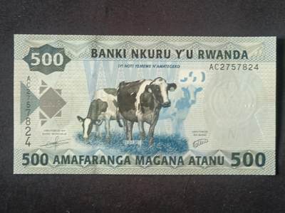 【游宝拍卖】丙午马年第5期 - 卢旺达-500先令【2013年 全新UNC】