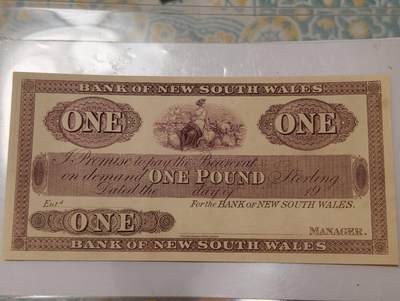 春节钱币瓷器清货捡漏拍场 - 【大珍】新西兰早期南威尔士银行1镑 难得全品 识货的拍吧