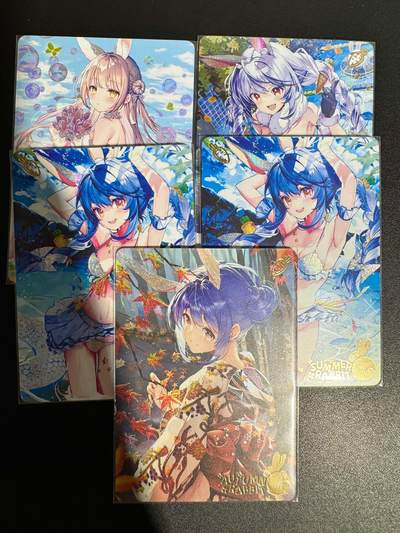 NO.25.5 好又多妹卡大赏，新店点关注不迷路！每周一站式配齐，方便凑单！（周6晚9点截拍，卖家送拍0抽成！） - 兔子卡 春夏秋冬 5张 彩闪+纱布闪