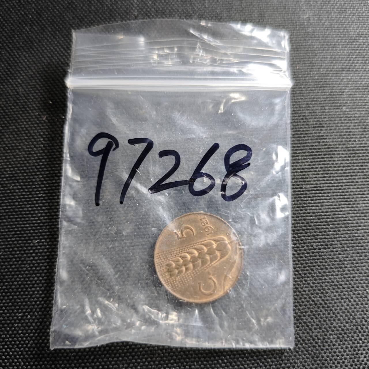 KK钱币收藏小铺  第397期 百期特怕（四拍之一） 2月预留时间 周末发货  1921意大利5分铜币 MS品可评级