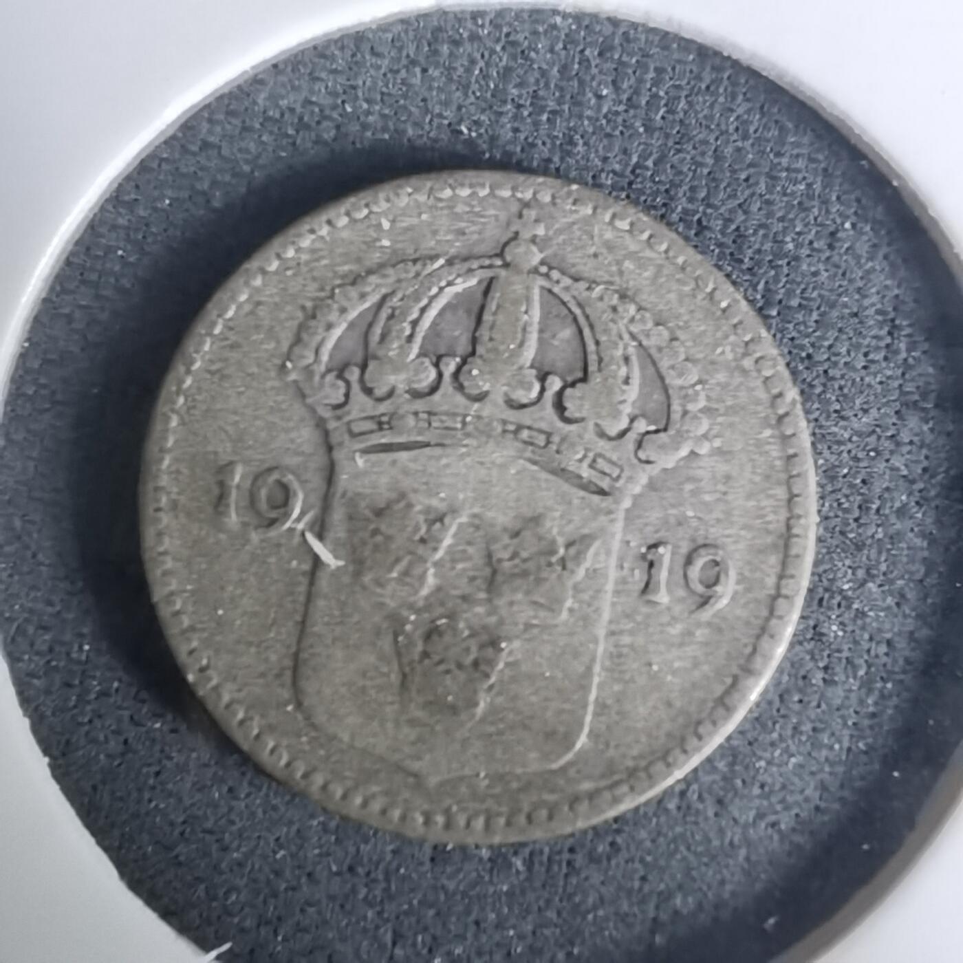 沼泽如烟--第1002场 瑞典1919年10欧尔银币