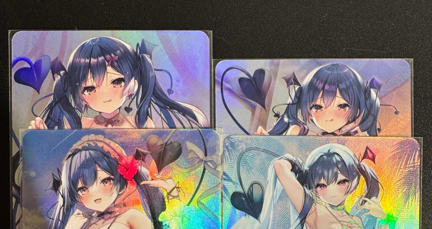 NO.25.5 好又多妹卡大赏，新店点关注不迷路！每周一站式配齐，方便凑单！（周6晚9点截拍，卖家送拍0抽成！） 私次元卡牌 恶魔少女小套 4张 彩闪