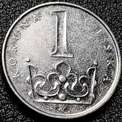 泉币菌-第197场- 新年快乐 新年第5场 本场拍品多 请提前出价 - 捷克1克朗镍币 双尾狮