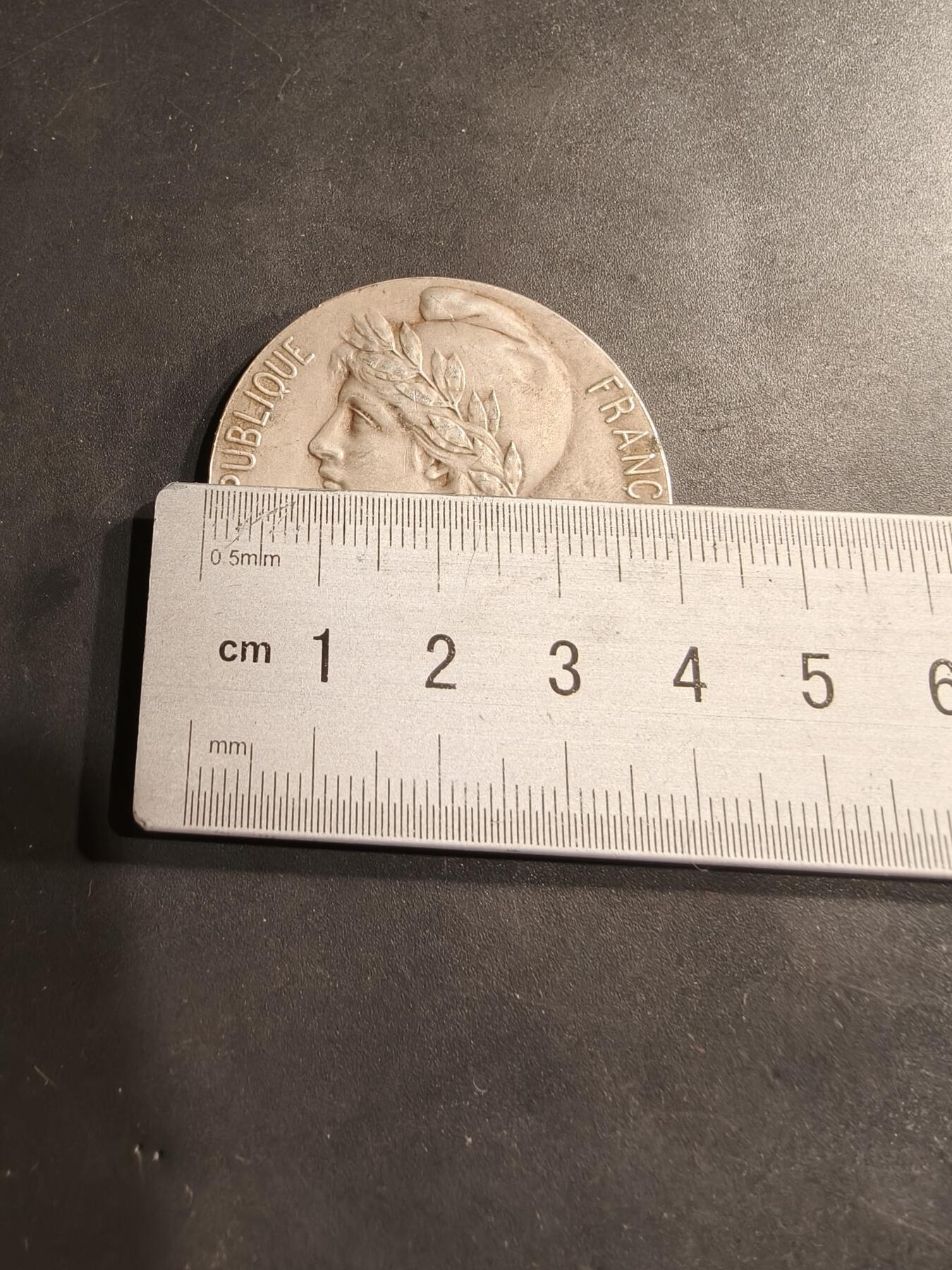 老王徽章第184期 法国机械师、司机和电工专业联合会镀银大铜章    直径41mm    重量31.1g