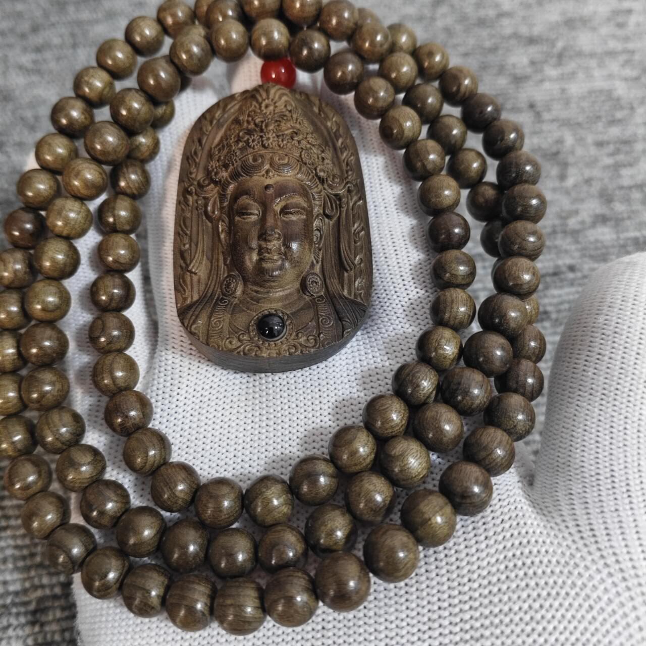 金丝楠阴沉木普渡观音吊坠