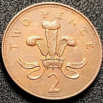 泉币菌-第198场- 新年快乐 新年第6场 本场拍品多 请提前出价（正月十五统一发货） - 1994年英国2便士 铜币 威尔士皇冠 狮子雄狮 