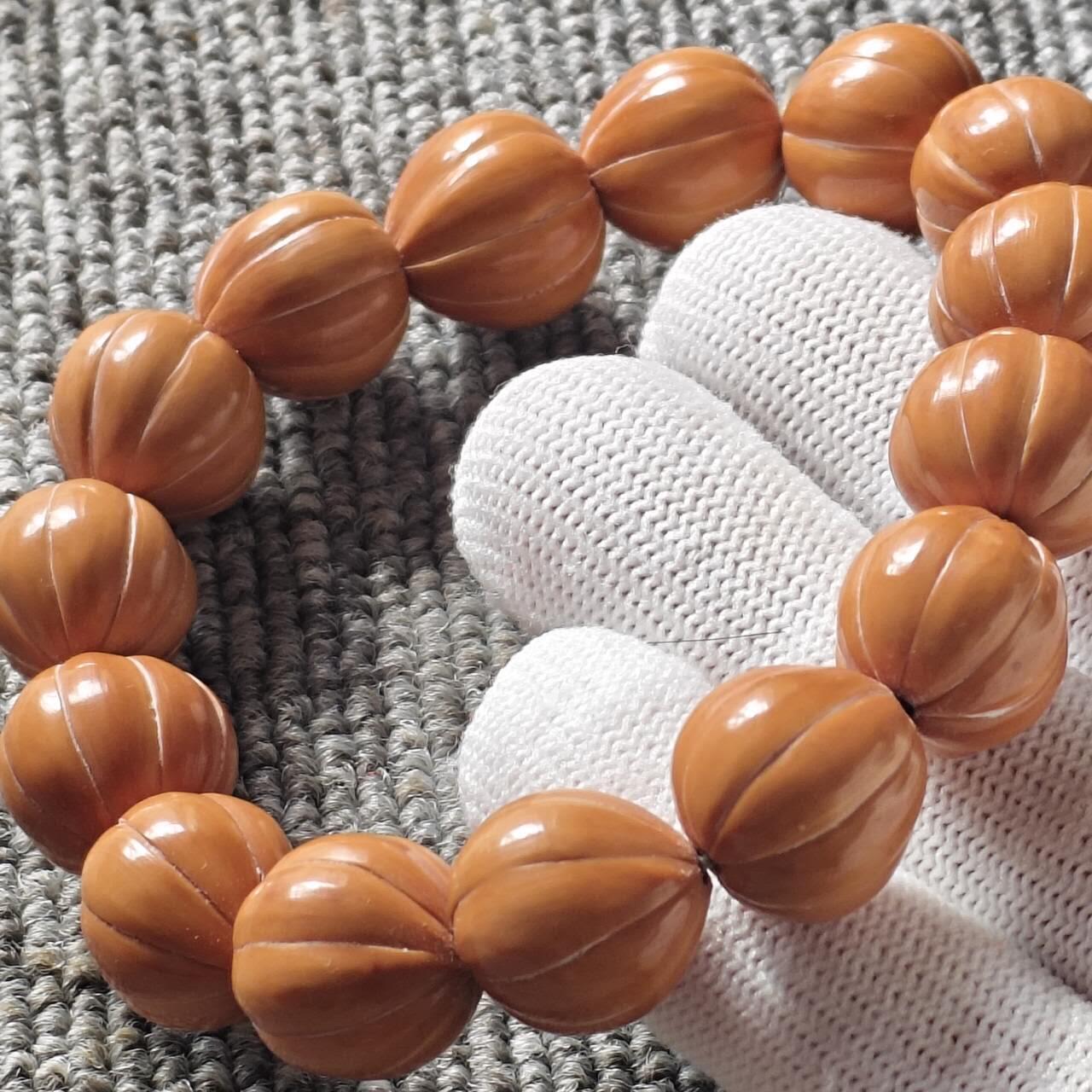 精雕猴头南瓜珠手串