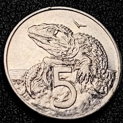 泉币菌-第198场- 新年快乐 新年第6场 本场拍品多 请提前出价（正月十五统一发货） - 蜥蜴 新西兰5分镍币 20MM 80年代 