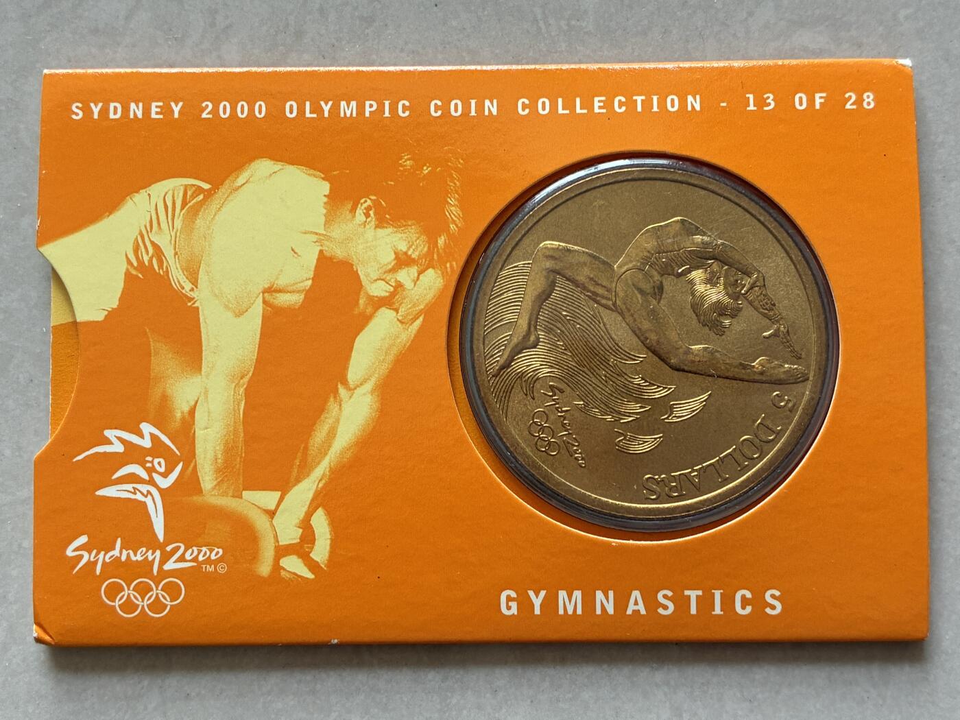 咖啡豆•收藏 2026年Mar_4th澳大利亚悉尼奥运纪念币拍卖 2000年澳大利亚悉尼奥运会卡装纪念铜币5元-体操