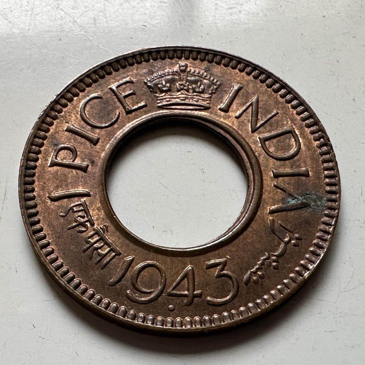 🌹外币初藏🌹🐯2026年第20场 正月十五正常发货 英属印度1943年一派沙 c