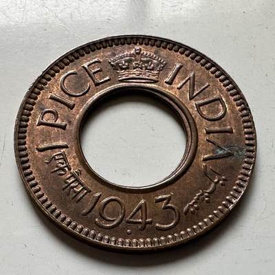 🌹外币初藏🌹🐯2026年第20场 正月十五正常发货 - 英属印度1943年一派沙 c