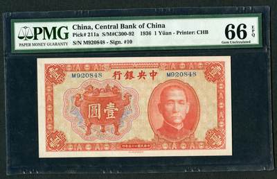 沧河堂103 - 中央银行 一元 PMG66EPQ
