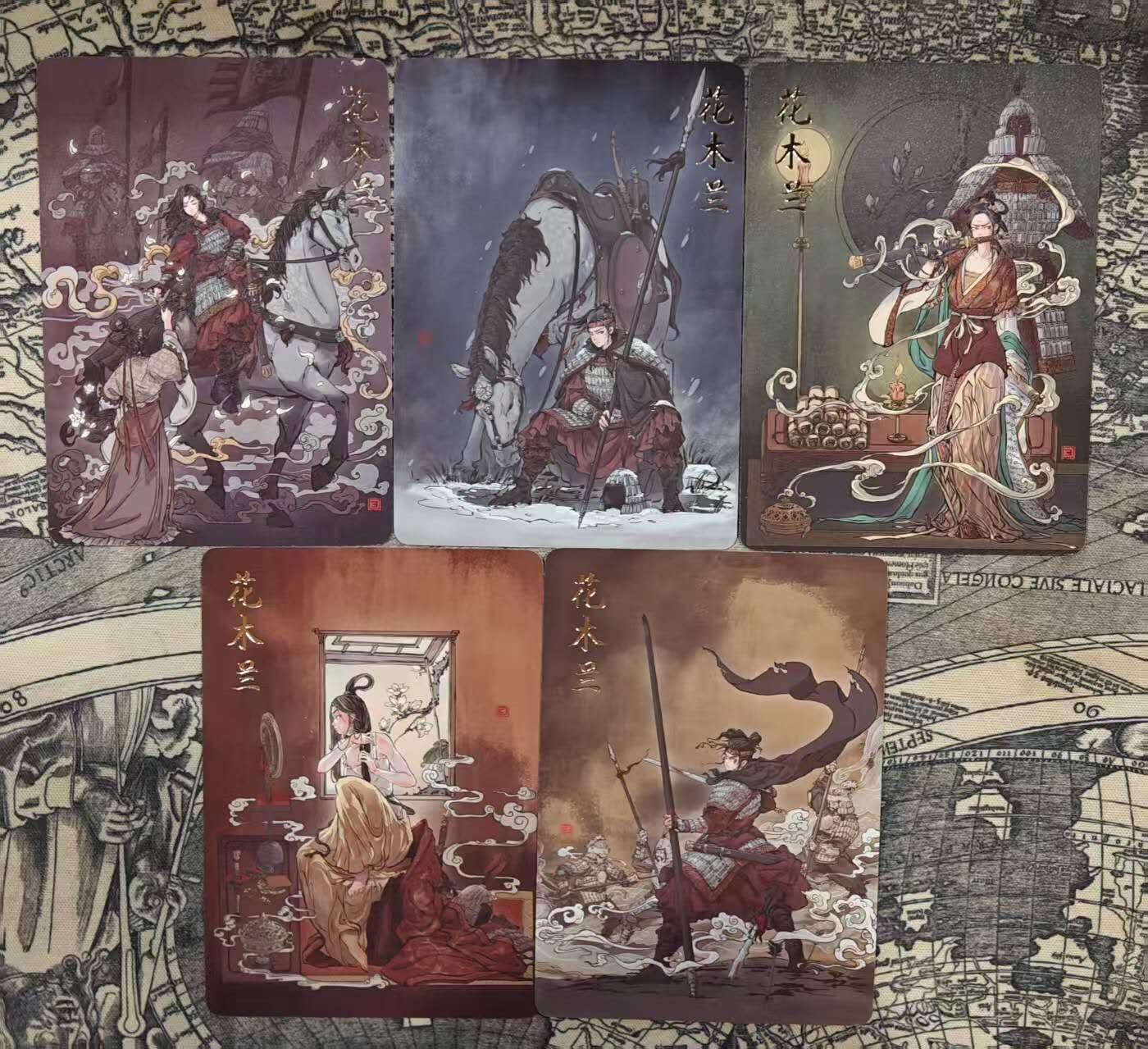 买就送PR！！龙虎卡牌-七六场（满200元包邮，无佣金，每周六结拍，欢迎送拍） 普卡5张 橙卡文化 画画的三哥 - 花木兰