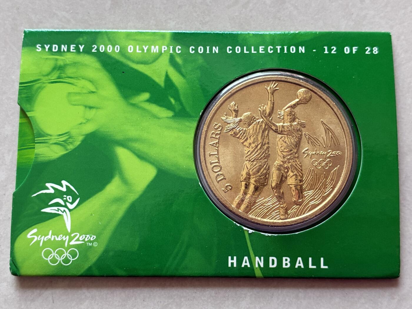 咖啡豆•收藏 2026年Mar_4th澳大利亚悉尼奥运纪念币拍卖 2000年澳大利亚悉尼奥运会卡装纪念铜币5元-手球