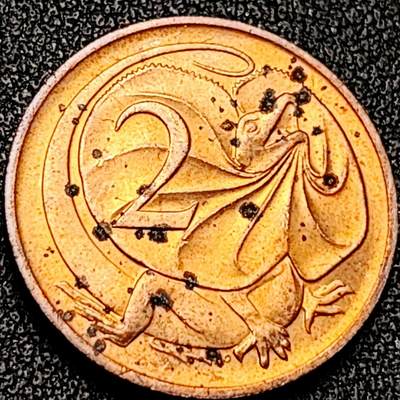 泉币菌-第199场- 新年快乐 新年第7场 本场拍品多 请提前出价（正月十五统一发货） - 21mm 澳大利亚伞蜥蜴2分铜币 1984年 青年女王版末版 