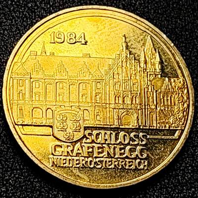 泉币菌-第198场- 新年快乐 新年第6场 本场拍品多 请提前出价（正月十五统一发货） - 少见 原铜光UNC 奥地利1984年20先令纪念铜币 格拉芬埃格堡 27.8mm