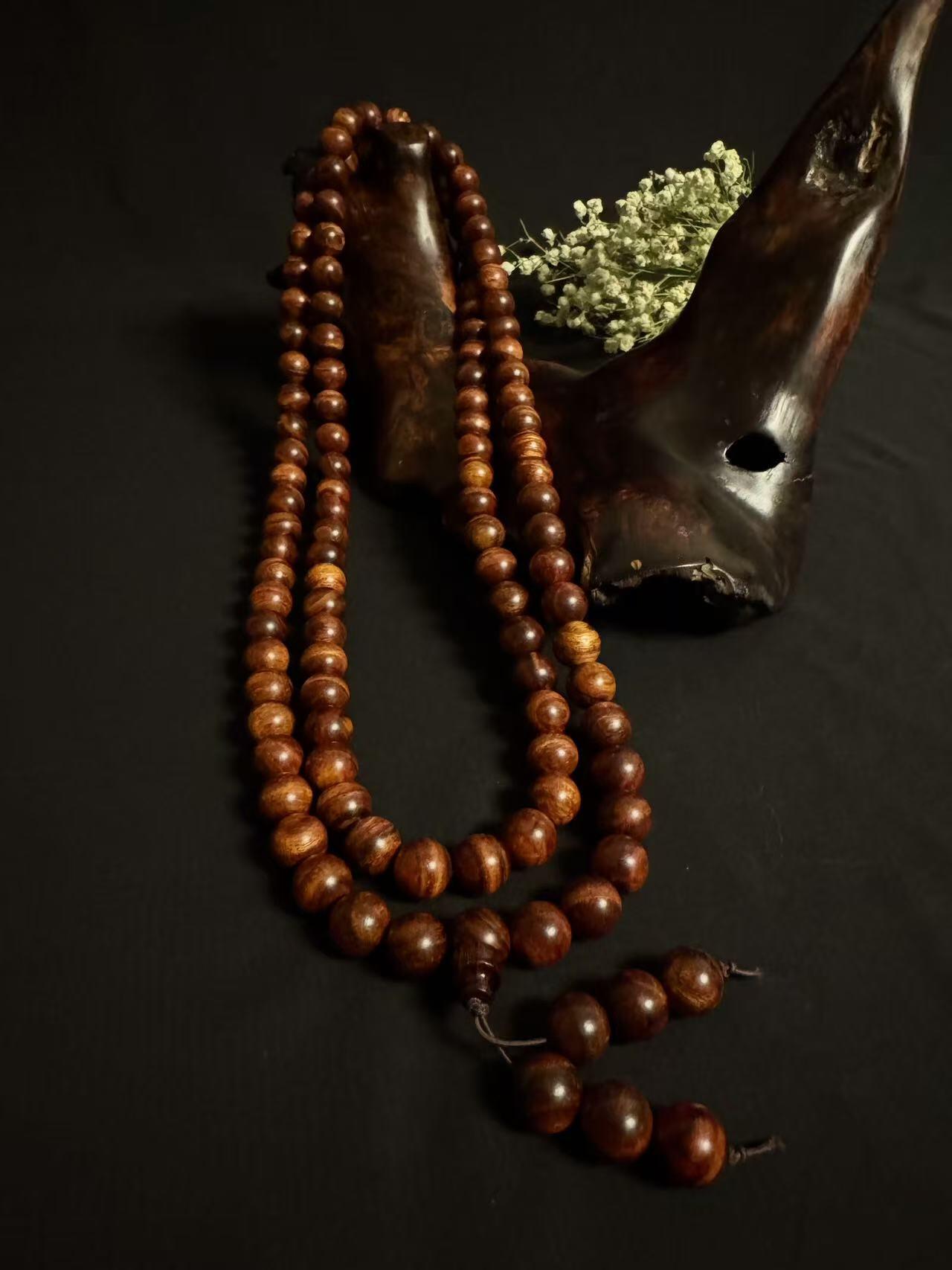 零元拍：海南黄花梨 108/12MM 长串佛珠