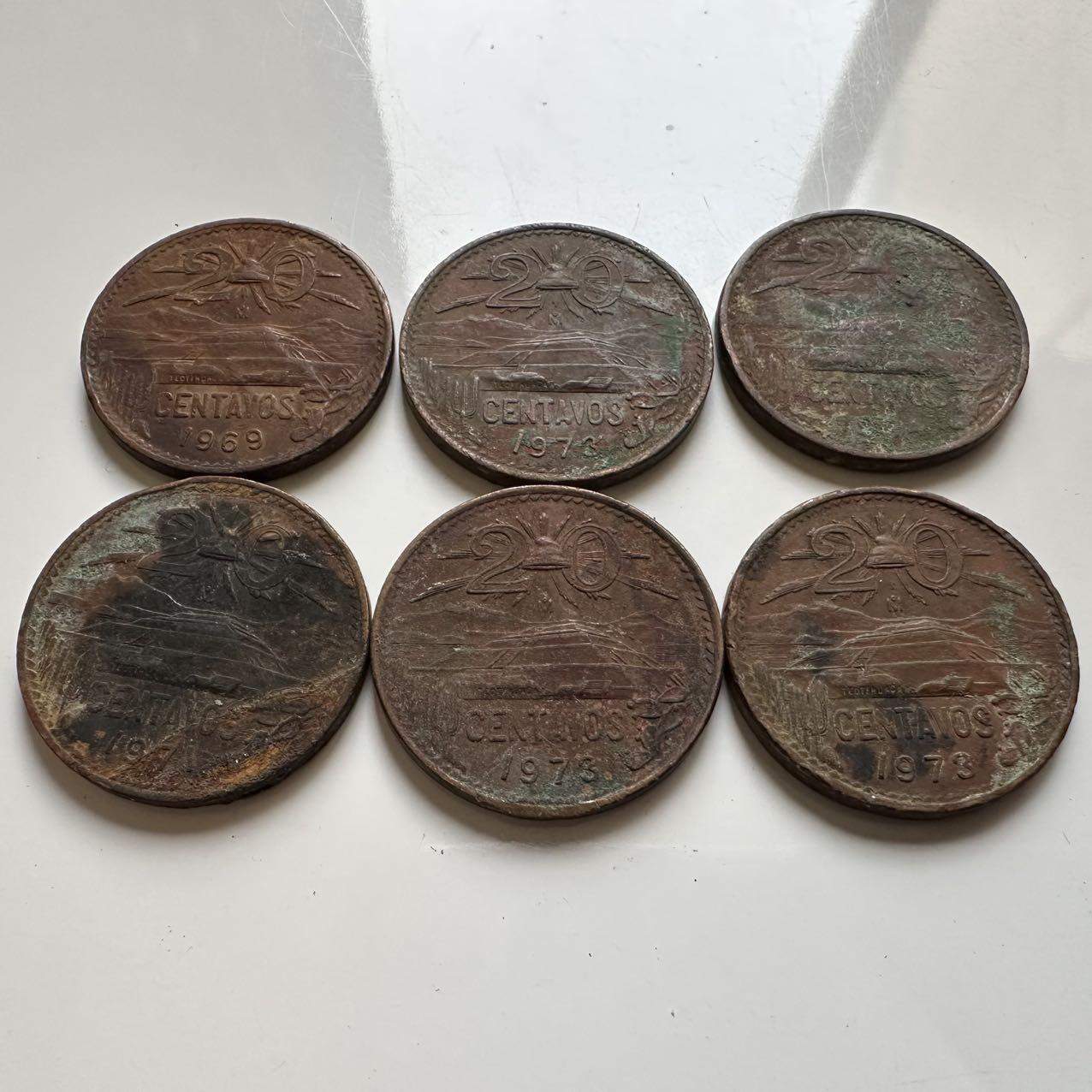 🌹外币初藏🌹🐯2026年第20场 正月十五正常发货 墨西哥金字塔二十分6枚