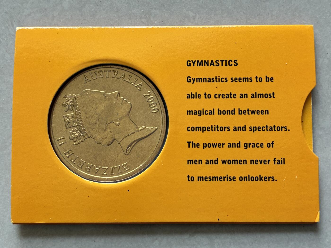 咖啡豆•收藏 2026年Mar_4th澳大利亚悉尼奥运纪念币拍卖 2000年澳大利亚悉尼奥运会卡装纪念铜币5元-体操