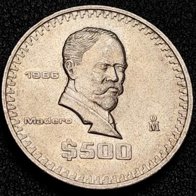 泉币菌-第198场- 新年快乐 新年第6场 本场拍品多 请提前出价（正月十五统一发货） - 原光美品 墨西哥1986年500比索 铜镍 28.5mm 