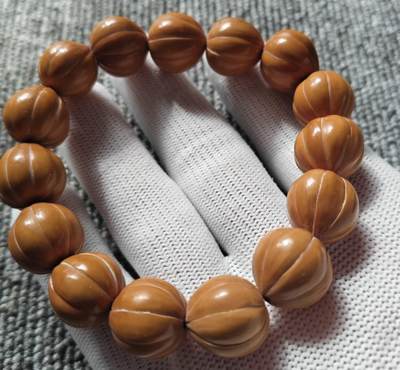 精雕猴头南瓜珠手串 - 精雕猴头南瓜珠手串