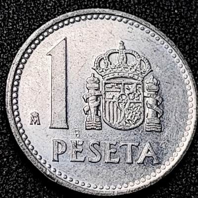 泉币菌-第199场- 新年快乐 新年第7场 本场拍品多 请提前出价（正月十五统一发货） - 西班牙1比塞塔铝币,胡安·卡洛斯一世21mm