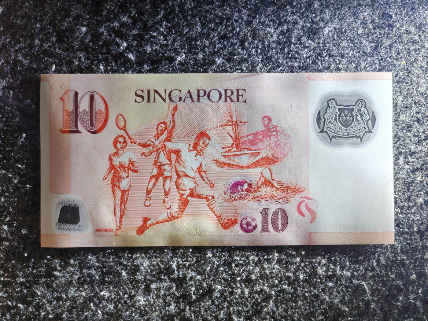 【礼羽收藏】🌏世界钱币拍卖126期 【0AA首冠】亚洲，新加坡，10面值，稀少0AA冠无47号码，全新UNC