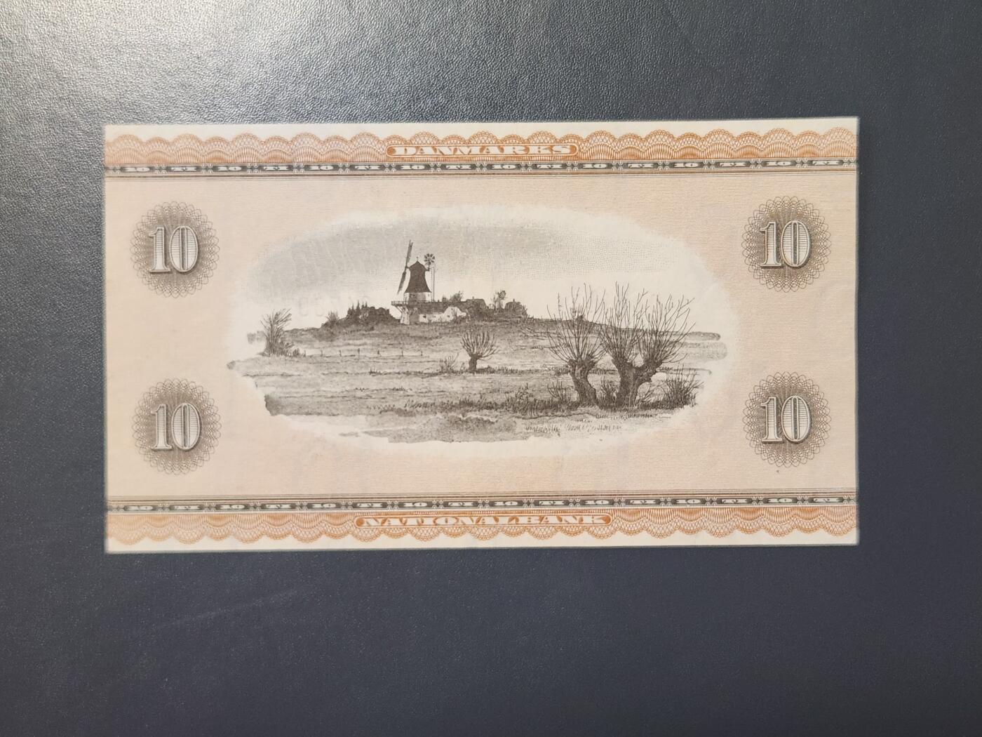 2月23号晚上8点 外国纸币自动截拍第29场 丹麦10克朗纸币早期版 童话之王安徒生 几乎全新