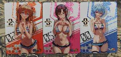 买就送PR！！龙虎卡牌-七六场（满200元包邮，无佣金，每周六结拍，欢迎送拍） - 细沙闪3张 白花 EVA泳装女主